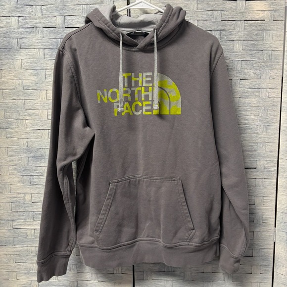 The North Face Gray Hoodie Pullover Mens M Logo Graphic Hooded Sweatshirt - Picture 2 of 7